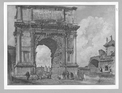 Triumphal arch of Vespasian, 1872, Rudolf von Alt