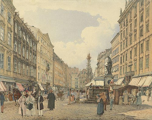 Graben, Vienna, 1838, Rudolf von Alt