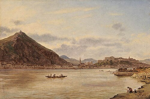 Buda-Skyline von Ferencváros, 1843, Rudolf von Alt