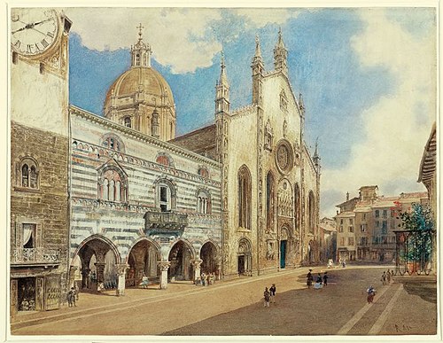 Der Domplatz von Como, 1850, Rudolf von Alt