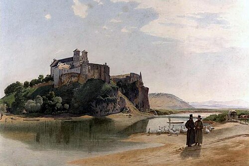 Vistula in Tyniec, 1840, Rudolf von Alt