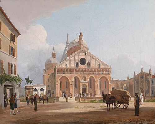 Blick auf die Basilika Sant'Antonio in Padua, 1836, Rudolf von Alt