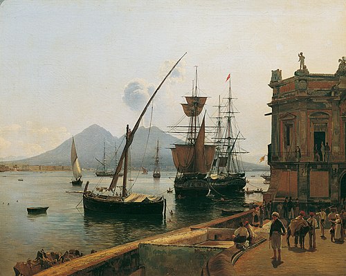Der Hafen von Neapel mit Vesuv, 1836, Rudolf von Alt