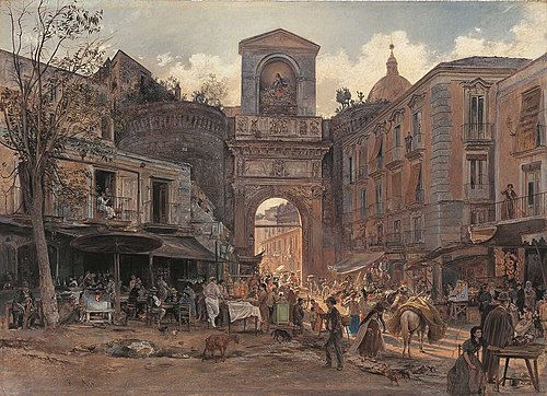 Die Porta Capuana in Neapel, 1867, Rudolf von Alt