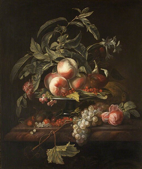 Peaches, Grapes and Redcurrants on a Ledge, , Herman Verelst