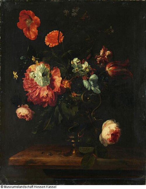 Bouquet in a vase, 1665, Herman Verelst