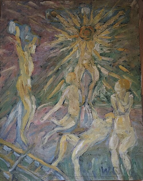 Crucifiction (People Facing the Sun)., 1917, Walter Gramatté