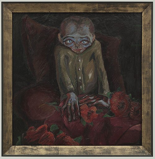 Der Kranke mit den Blumen, 1918, Walter Gramatté