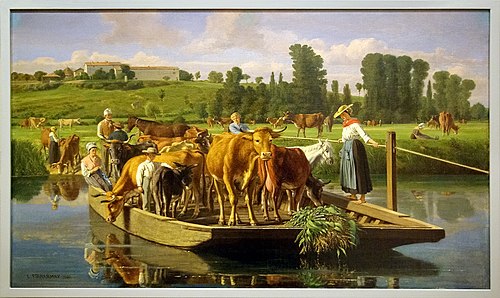 Le Passage du bac à Roffit, 1866, Édouard May