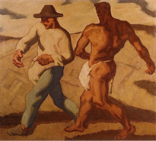 Sämann und Teufel. Zweite Fassung 1921, 1921, Albin Egger-Lienz