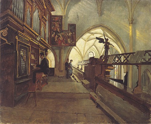 Auf dem Kirchenchor der Lienzer Pfarrkirche St. Andrä, 1890, Albin Egger-Lienz