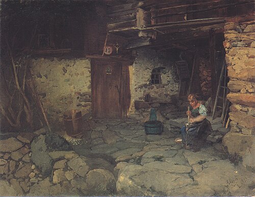 Farm in Grafendorf, 1890, Albin Egger-Lienz