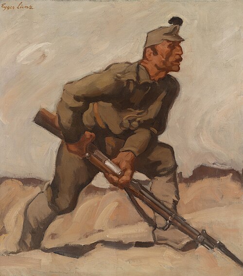 Kaiserschütze (Dolomitenwacht), 1916, Albin Egger-Lienz