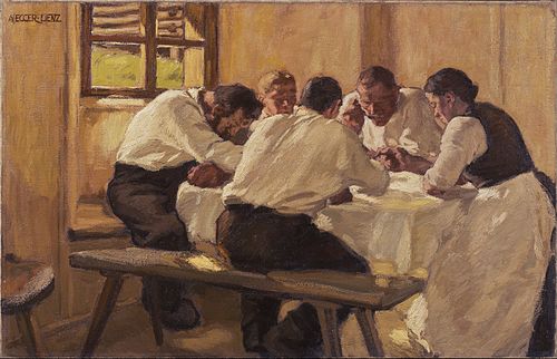 Lunch (The Soup, Version II), 1910, Albin Egger-Lienz