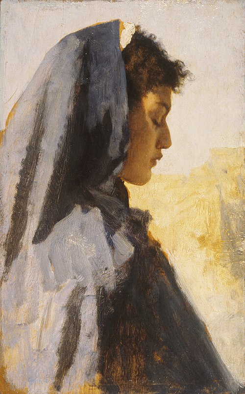Profile Head of a Young Woman, 1850, Leopold Carl Müller