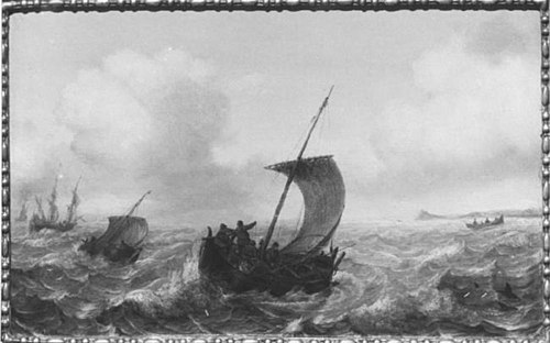Fishing Boats at Sea, 1615, Jan Porcellis