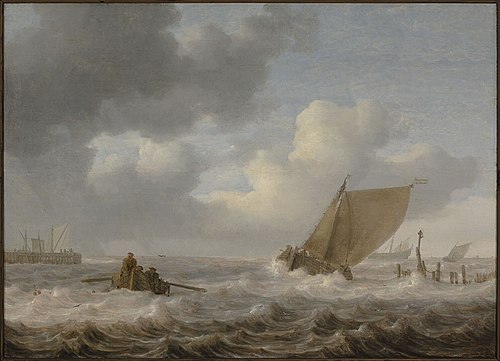 An Estuary in Stormy Weather, 1630, Jan Porcellis