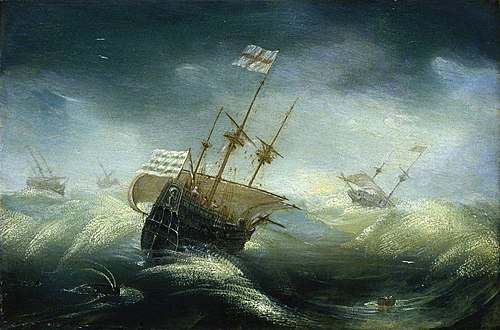 English Ships in a Rough Sea, 1608, Jan Porcellis