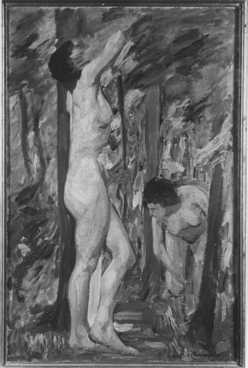 Zwei weibliche Akte im Grünen, 1914, Ernst Burmester
