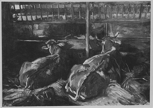 Kühe im Stall, , Charles Richard Tooby