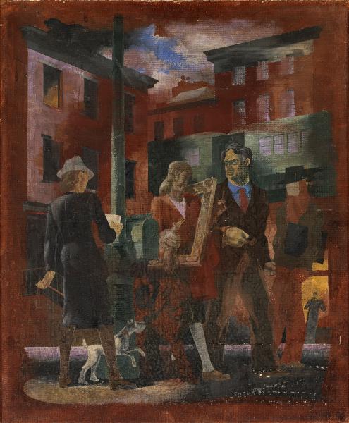 Scenes of New York--Greenwich Village (mural study, Madison Square Postal Station, New York City), 1937, Kindred McLeary