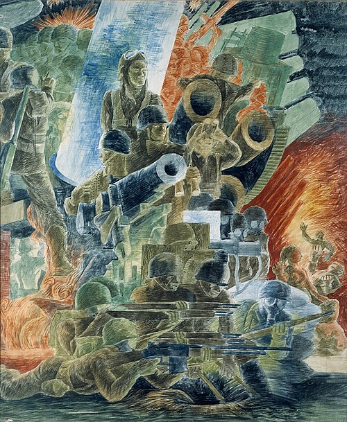 War (mural study, War Department building, Washington, D.C.), 1941, Kindred McLeary
