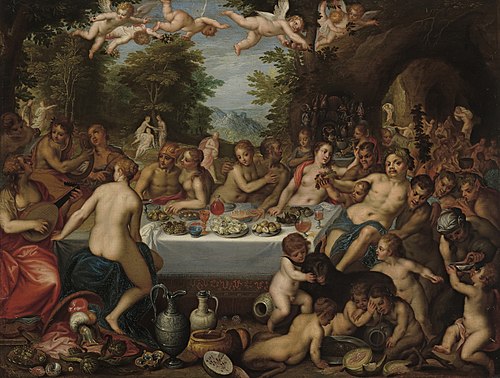 Göttermahl – Hochzeit von Bacchus und Ariadne (Kopie nach), , Hendrick van Balen