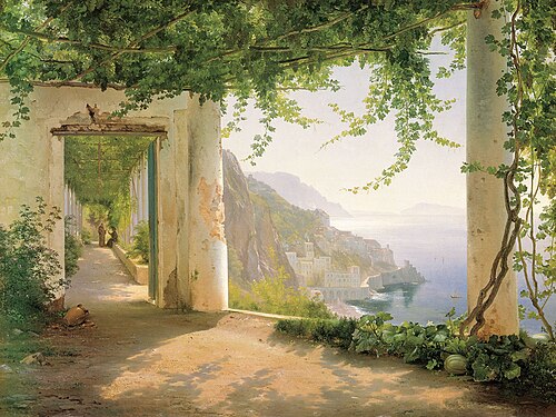 View to the Amalfi Coast, , Carl Frederic Aagaard