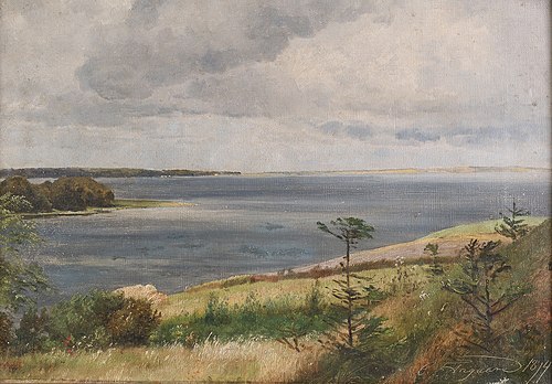 Landscape at an inlet., 1874, Carl Frederic Aagaard