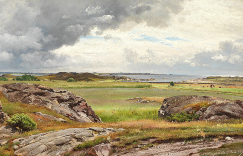Landscape with large stones at an inlet., 1891, Carl Frederic Aagaard