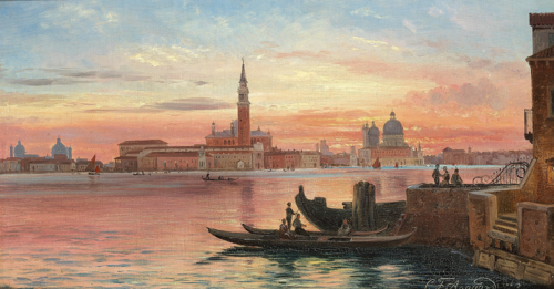 Venice at sunset., 1873, Carl Frederic Aagaard