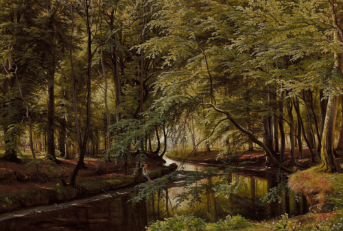 View from Jægersborg Dyrehave. Mild daylight., 1857, Carl Frederic Aagaard
