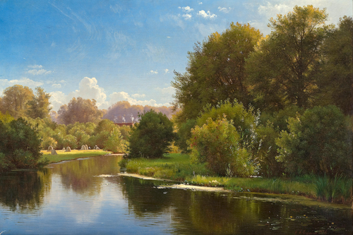 Landscape with a stream., 1872, Carl Frederic Aagaard