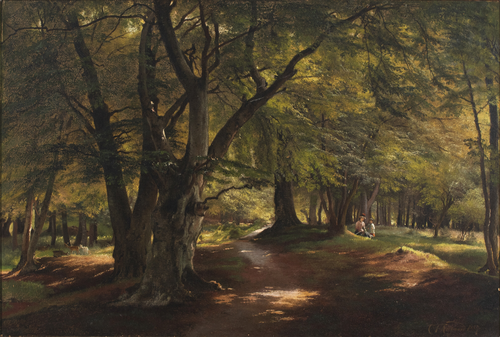 Scenery from Dyrehaven, 1884, Carl Frederic Aagaard