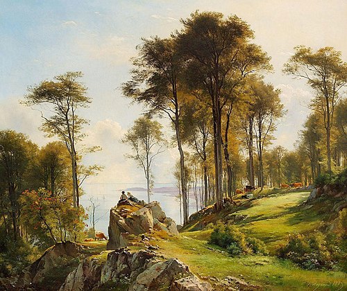 Two shepherd boys., 1885, Carl Frederic Aagaard