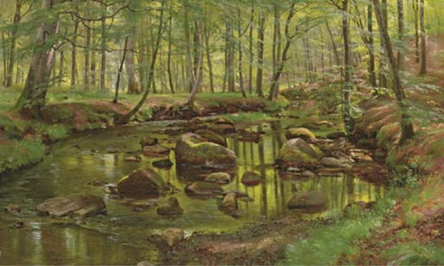 Mossy Rocks in a Stream., 1890, Carl Frederic Aagaard