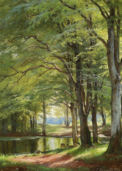 A stream running through a forest., 1890, Carl Frederic Aagaard