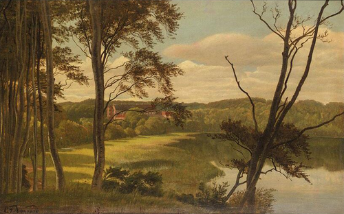 The mansion Visborggård in Jutland., 1873, Carl Frederic Aagaard