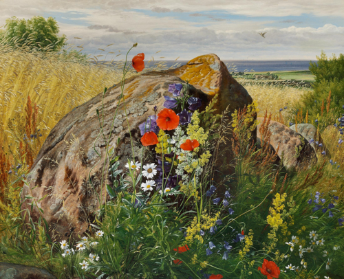 Wildflowers by a Cornfield, 1857, Carl Frederic Aagaard