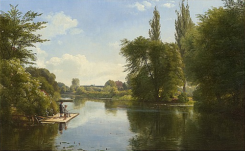 Fishing from the Dock., 1873, Carl Frederic Aagaard