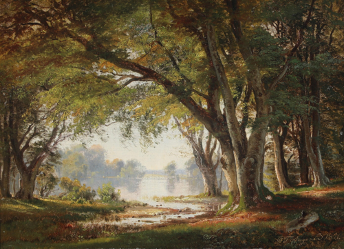 View from a forest., 1876, Carl Frederic Aagaard