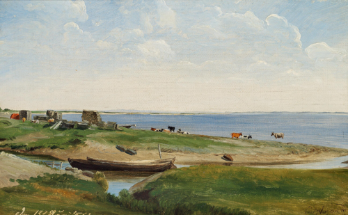 Coastal scenery with cows., 1850, Carl Frederic Aagaard