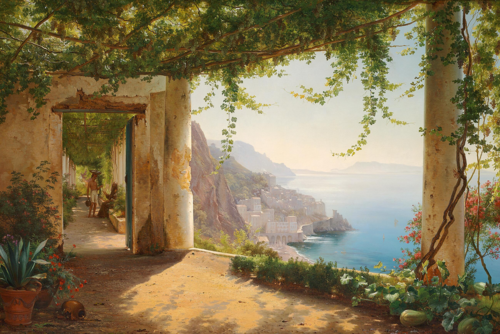 A loggia at Amalfi., 1873, Carl Frederic Aagaard
