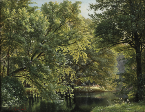 View from a forest lake., 1873, Carl Frederic Aagaard