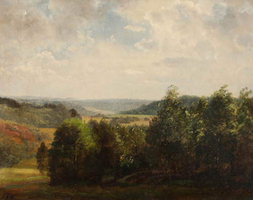 View of a forest landscape., 1873, Carl Frederic Aagaard