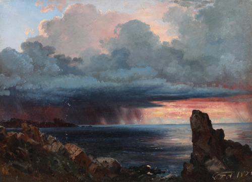 Coastal scenery at Kullen, Sweden., 1880, Carl Frederic Aagaard