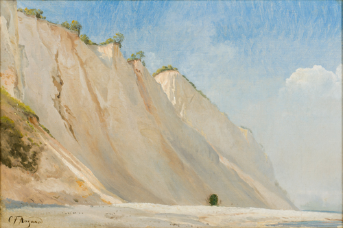 The coast at Møns Klint, 1851, Carl Frederic Aagaard