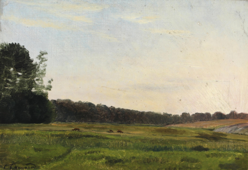 Landscape with grazing deer., 1873, Carl Frederic Aagaard