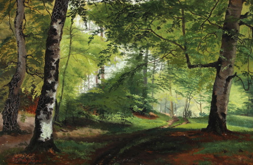 Forest scenery., 1873, Carl Frederic Aagaard