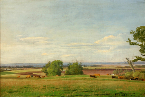 A Danish landscape scenery by Skaridsø., 1873, Carl Frederic Aagaard